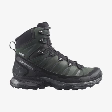 Salomon X ULTRA TREK GORE-TEX Turistické Topánky Panske - Čierne/Zelene (SK 5-NTW)